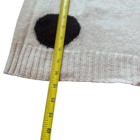 Cahmere Blend Polca dot Knit Sweater Black Beige - Picture 5 of 7